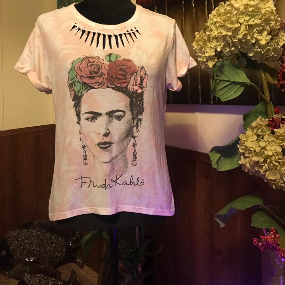 Frida Kahlo Graphic Pink Floral Tee